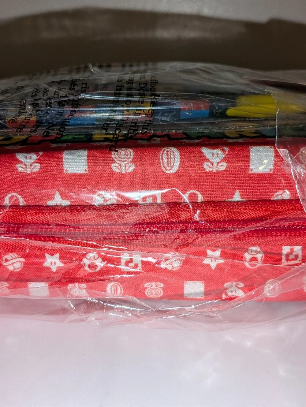 Nintendo Super Mario Multi-Color Pencil Pouch with Red Trim